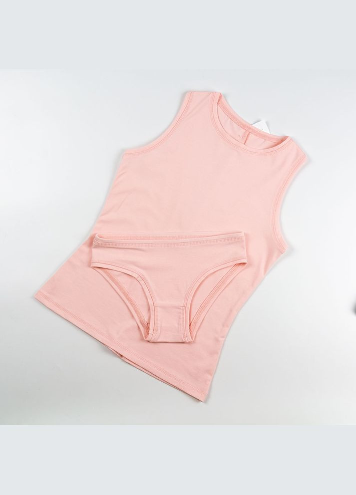 Комплект майка + трусики сліпи бавовняний ніжно-рожевий No Brand (349501065)