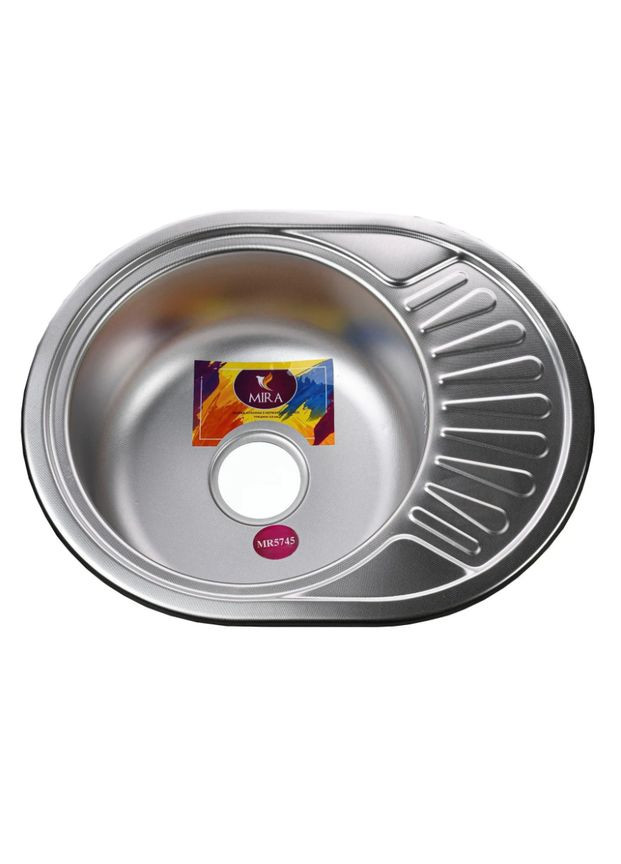 Мойка врезная кухонная круглая с полкой 570*450*180 Decor MR 5745 D Mira 066114 (330245779)