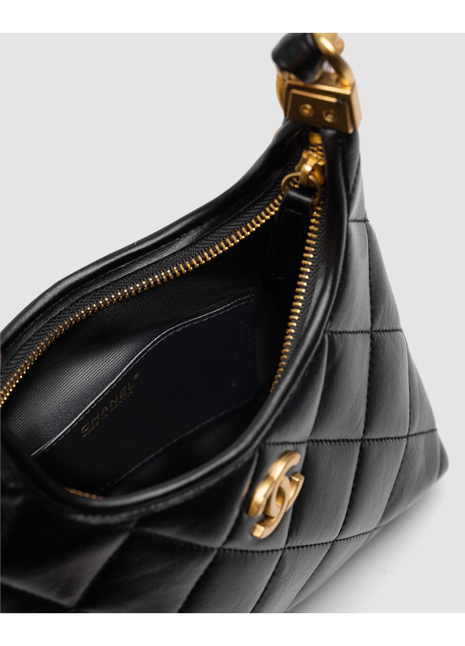 Сумка женская Small Hobo Bag Shiny Lambskin & Gold-Tone Metal Black No Brand (355343034)