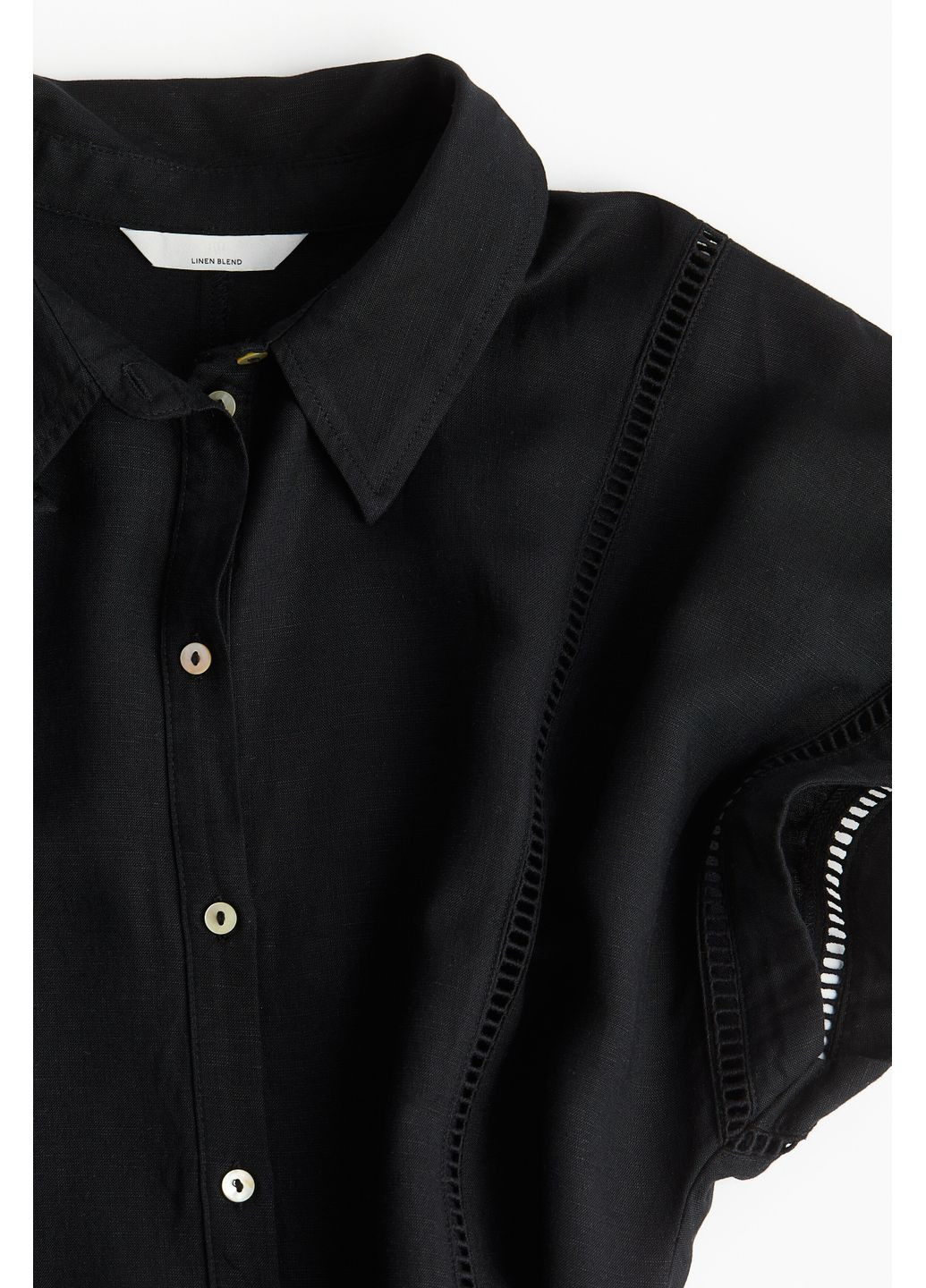 Чорна кежуал сукня максі у складі з льоном H&M однотонна