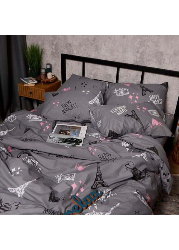 Комплект постільної білизни Бязь Gold Люкс Сімейні 160х220х2 наволочки 4х50х70 (MS-820009588) Moon&Star Paris Moments (356115818)