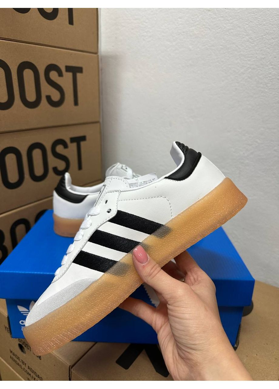 КРОССОВКИ ЖЕНСКИЕ ADIDAS SAMBA WHITE GUM SOLE АДИДАС САМБА No Brand белые демисезоны (368867960)