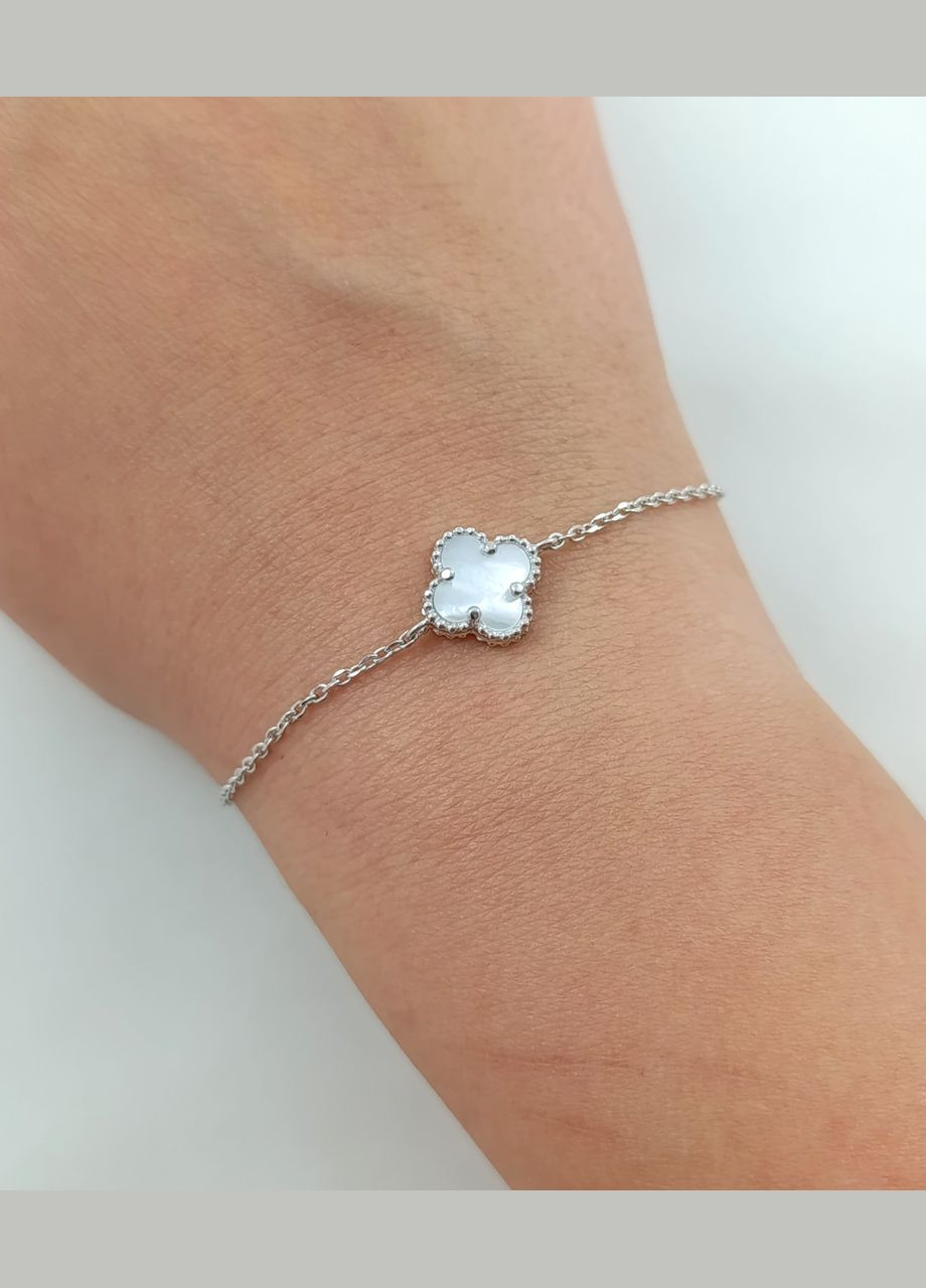 Браслет срібний "Клевер" з перламутром (Арт.82111494034) No Brand Браслет (341319970)