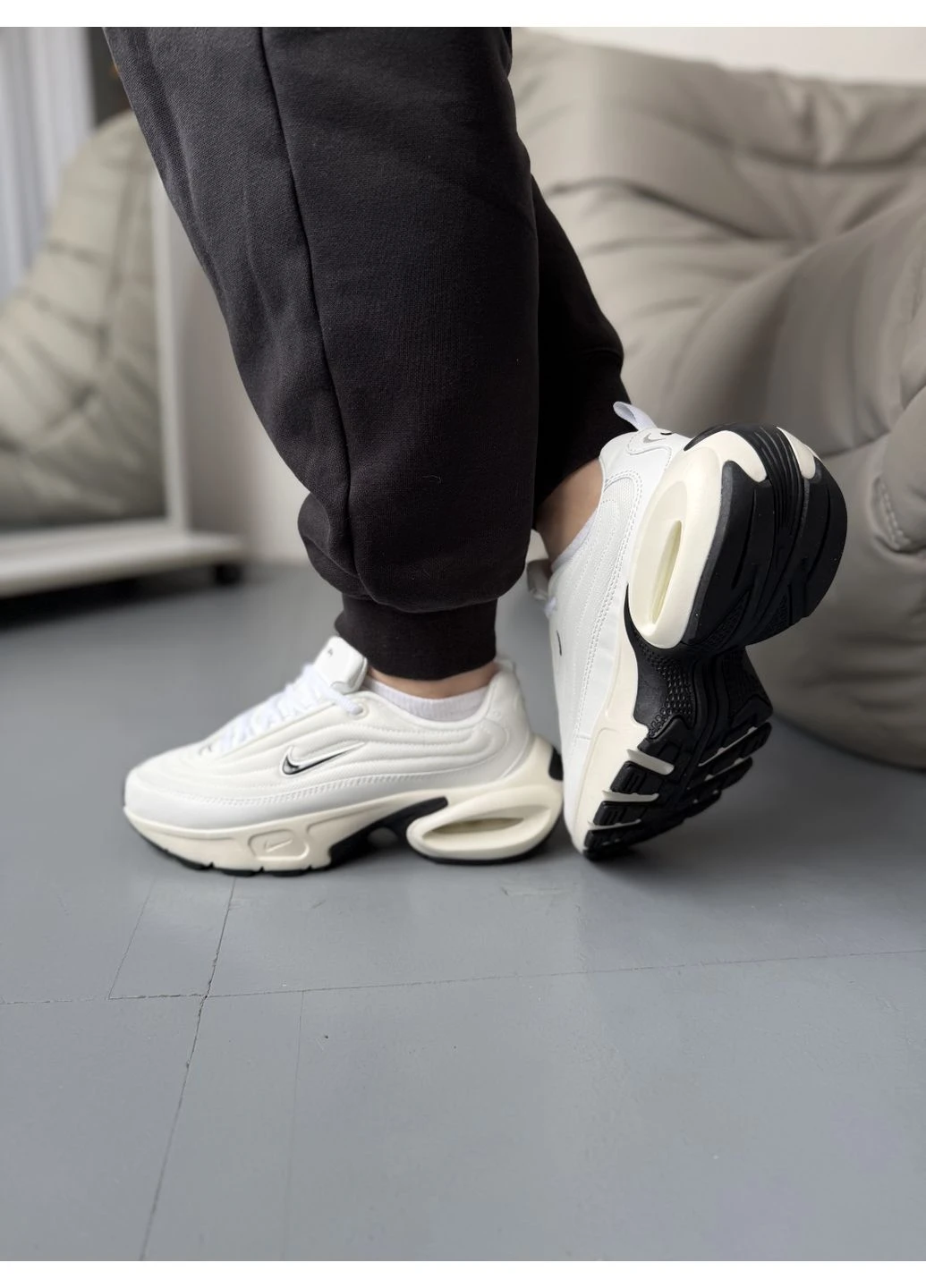 Белые летние кроссовки nike air max portal white black найк аир макс портал No Brand