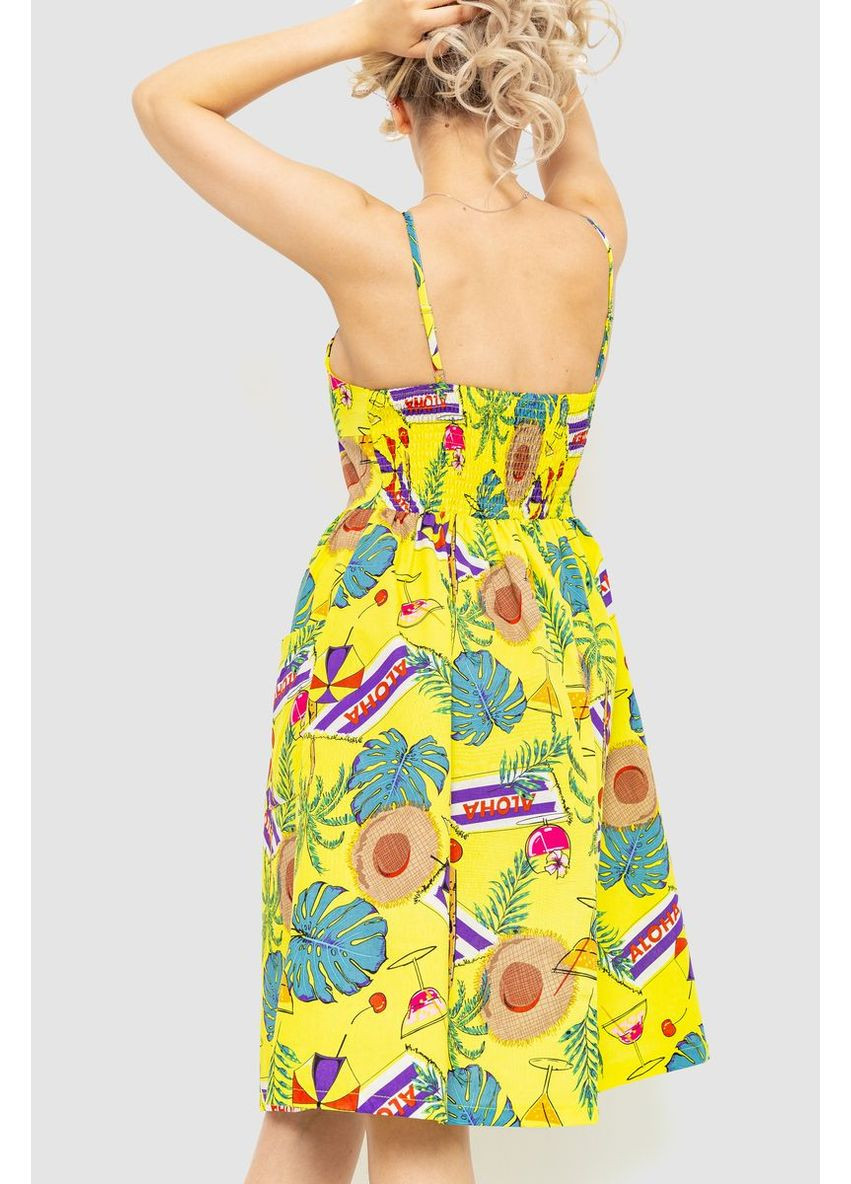 Жіночий сарафан з квітковим принтом, колір жовтий, 221R1932-1 Ager (369974009)