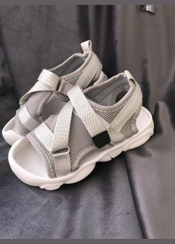 Серые праздничные, коктейльные, спортивные, классические, домашние, пляжные, карнавальные, повседневные, вечерние детские сандалии босоножки для девочки BabyStyle на липучке