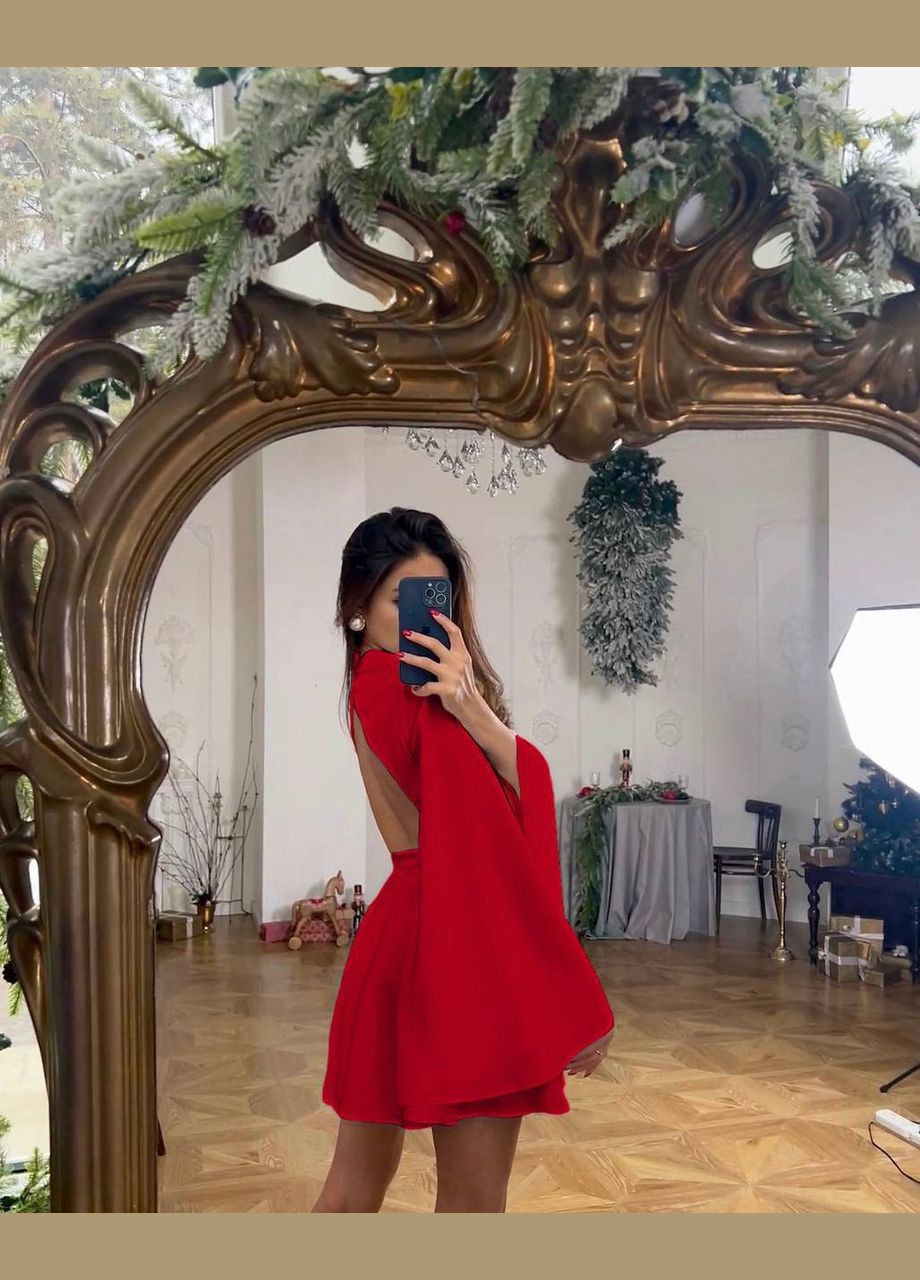 Красное праздничный, деловое, откровенный, вечернее платье No Brand однотонное