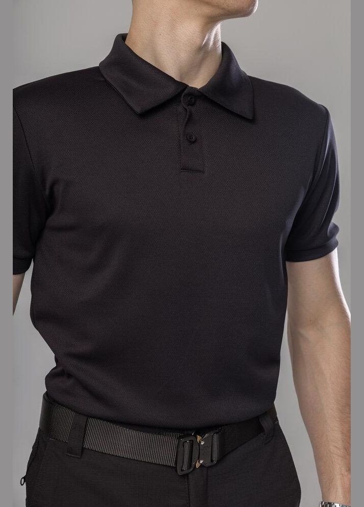Чоловіче літнє поло однотонне чорне No Brand (346085247)