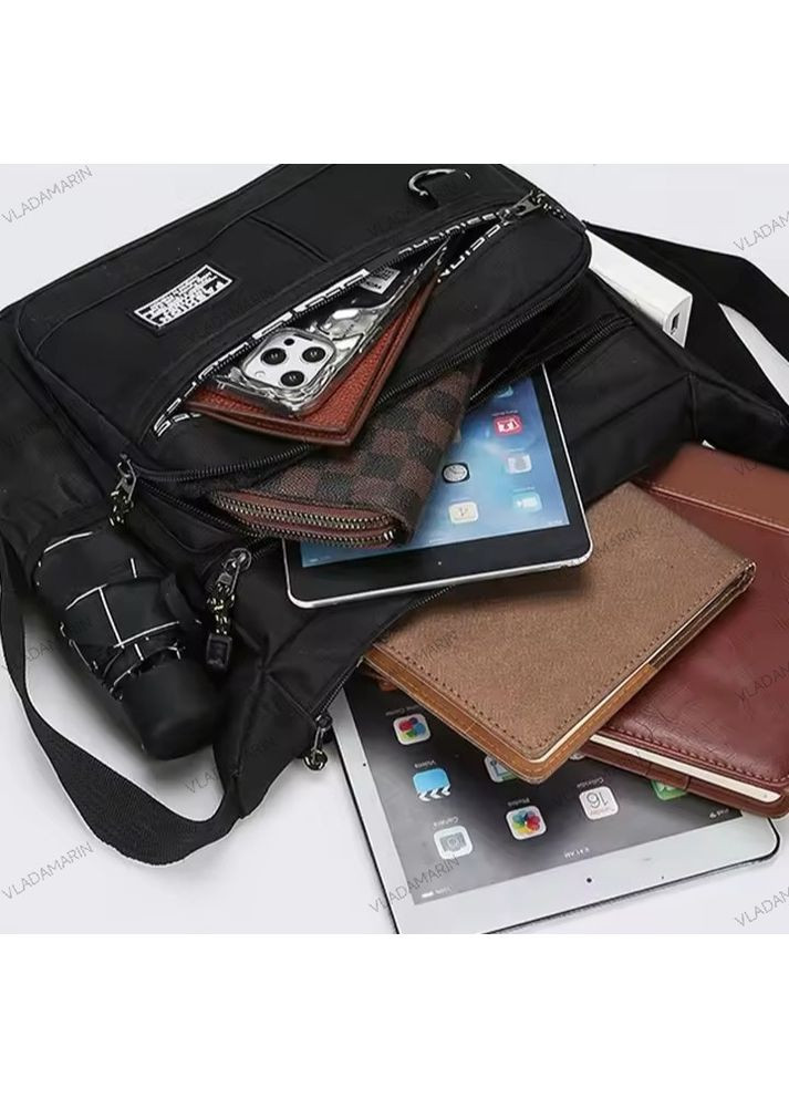 Чорна повсякденна водонепроникна сумка через плече,сумка слінг для роботи та навчання унісекс Enchen (366220401)