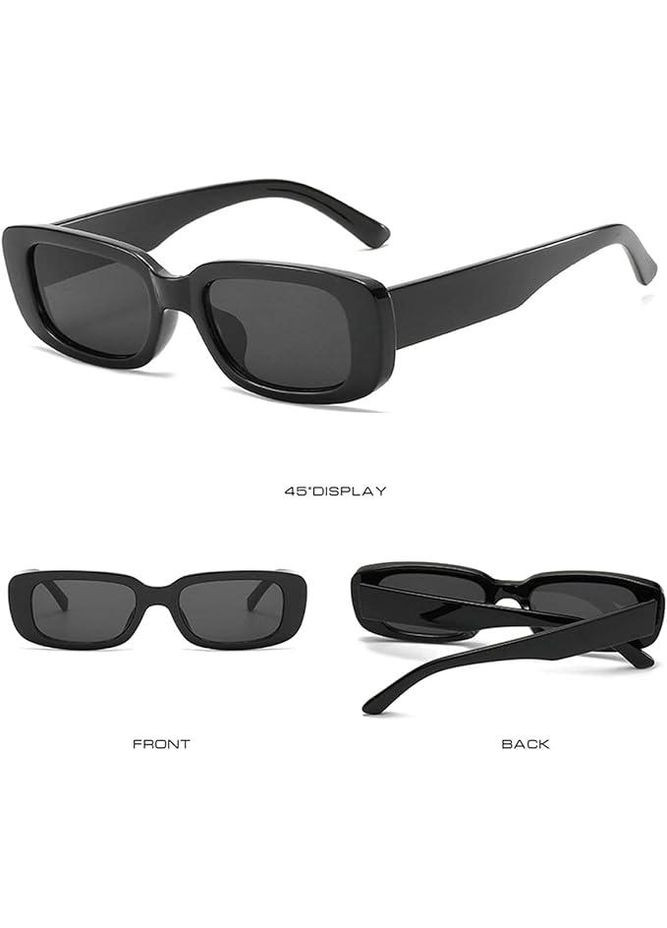 Сонцезахисні жіночі прямокутні окуляри, стильні іміджеві окуляри для дівчат Чорні No Brand (361669427)