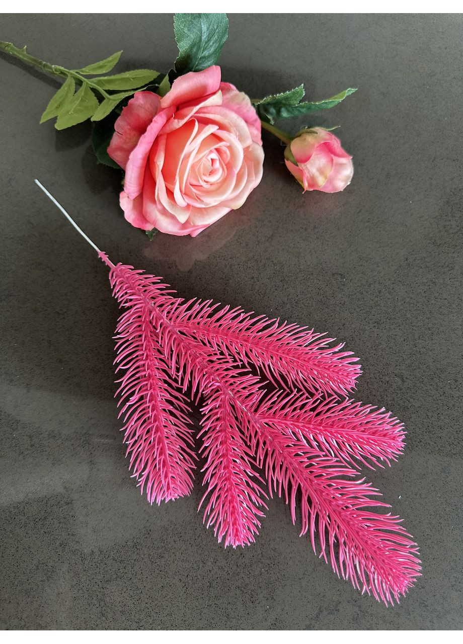 Гілка хвойна лита Pink рожева 33 см | ТМ HVOYA (250 шт.) Blush (365783101)