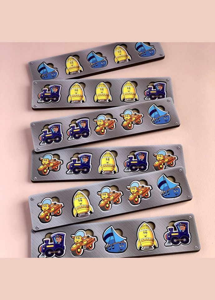 Дерев'яна настільна гра "Транспорт-2" (ПСД006) PSD006 сортер-комодик Ubumblebees (315023288)