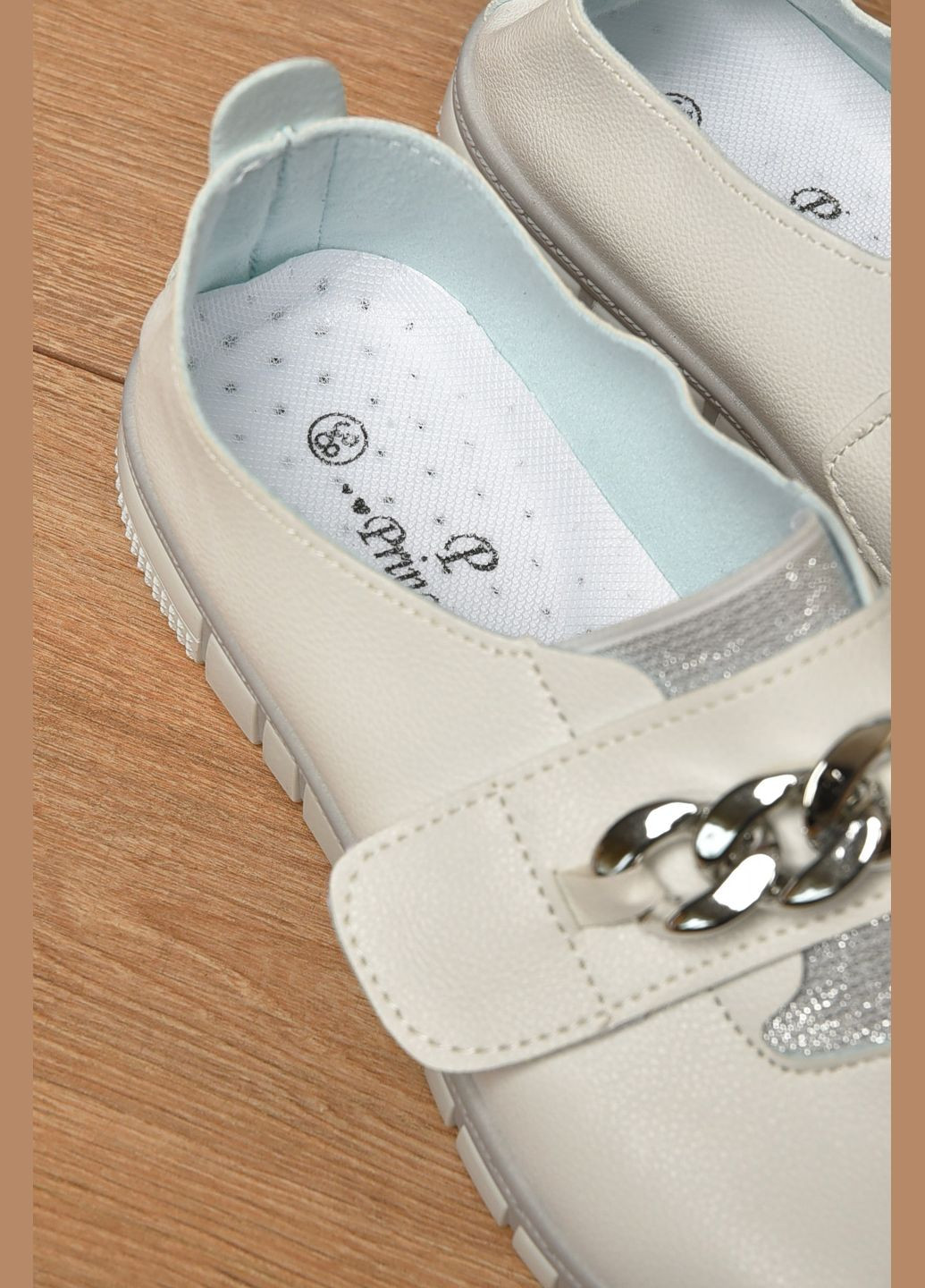Мокасини жіночі білого кольору на шнурівці Let's Shop (332005884)