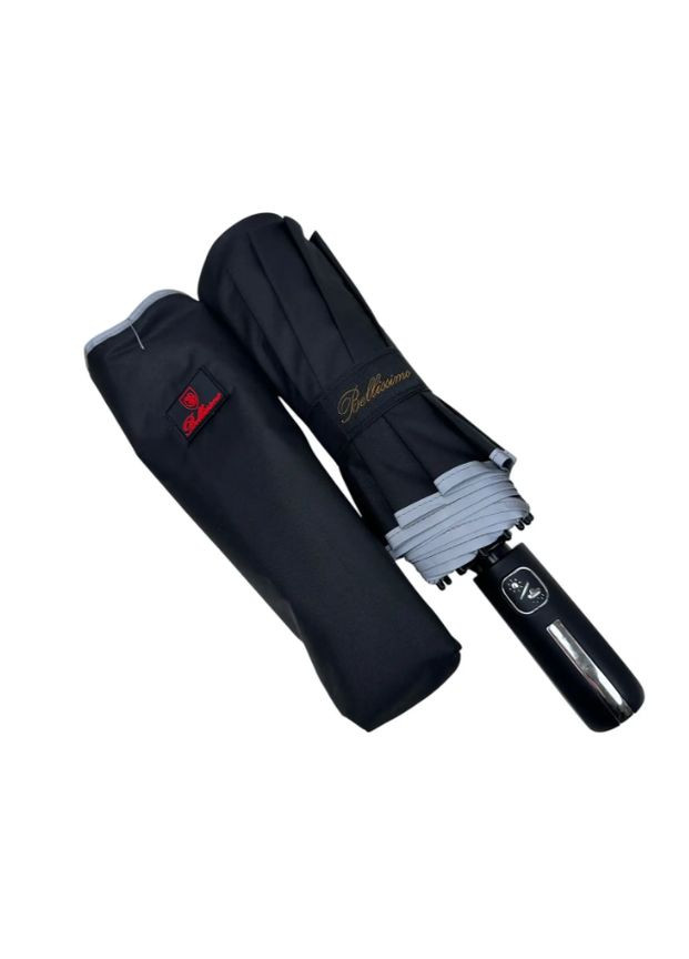 Чорна чоловіча парасолька автомат 10 спиць надійність у кожному русі Bellissima (365778543)