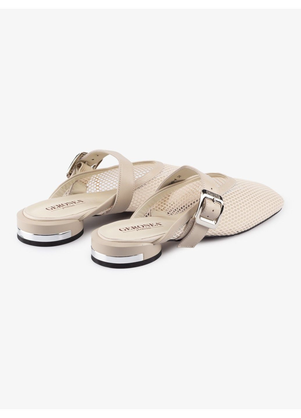 Бежевые женские босоножки 1101014 Geronea с ремешком