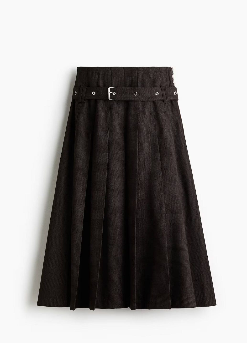 Темно-коричневая офисная в клетку юбка H&M