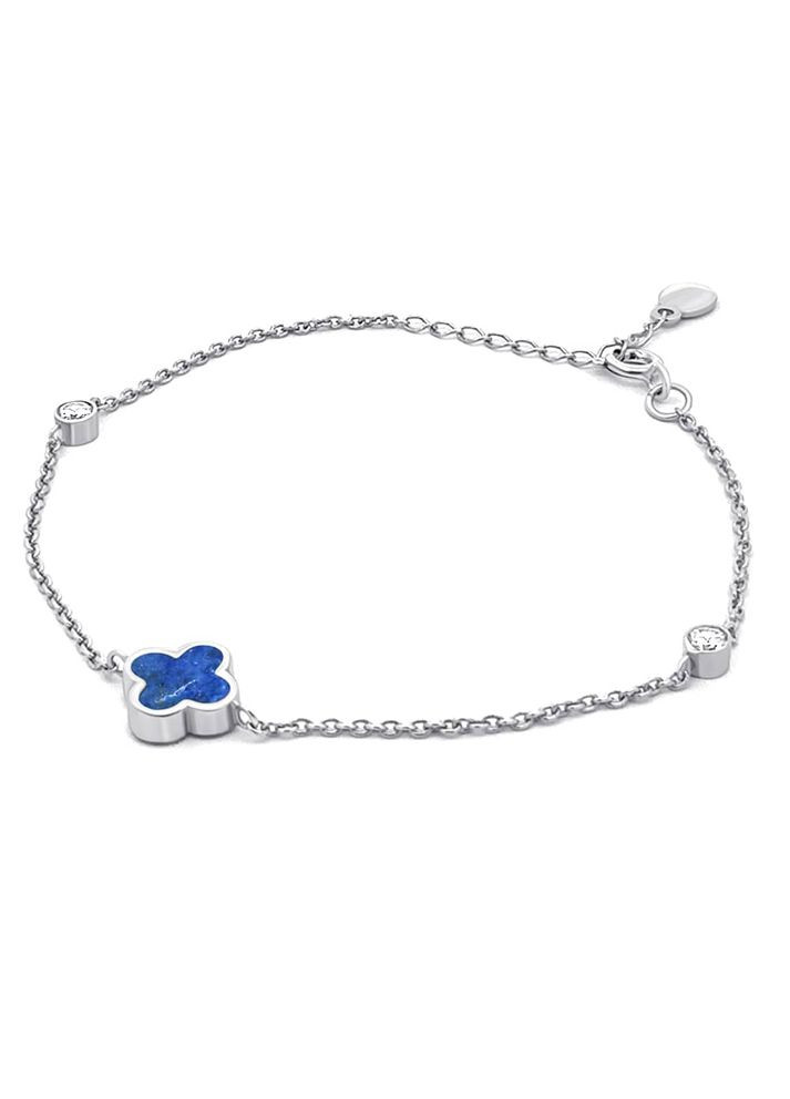 Срібний браслет Конюшина з лазуритом (2097.3) 19 IRIJ (331870994)