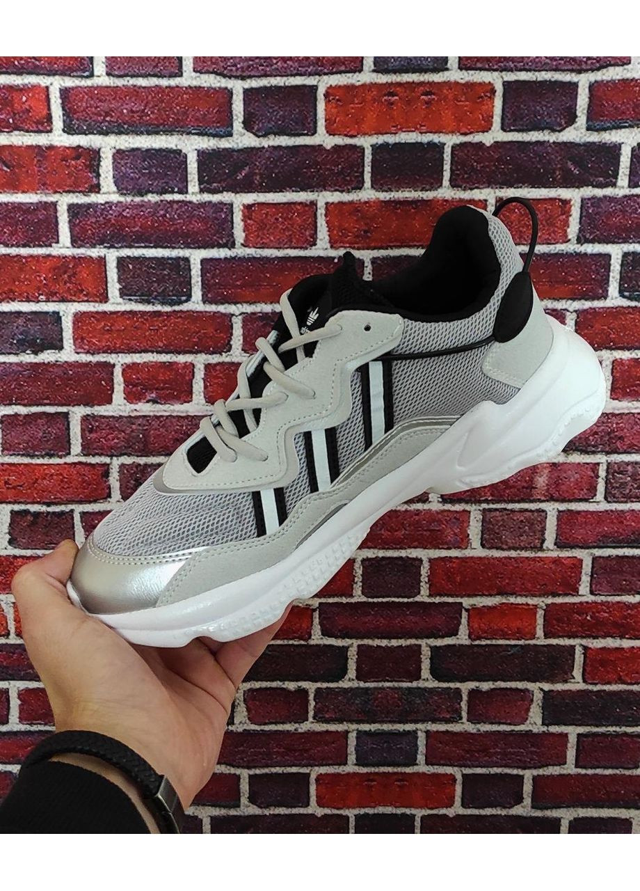 Серые демисезонные кроссовки мужские adidas ozweego grey v2 адидас озвиго No Brand