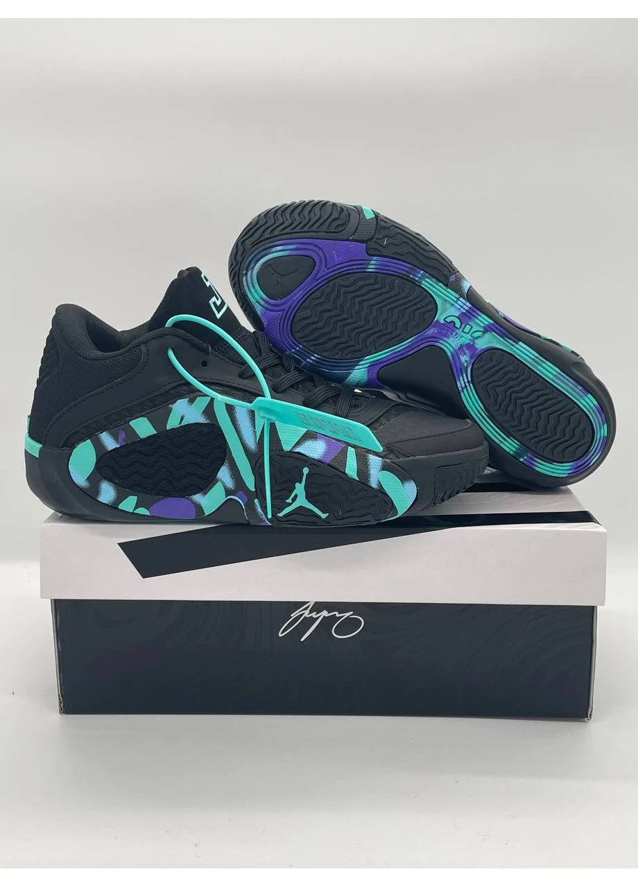 Цветные кроссовки tatum 2 black/blue No Brand