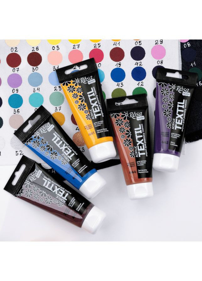 Краска акриловая для тканей Желтая темная (41) 60мл [CD] Rosa Talent (362660299)