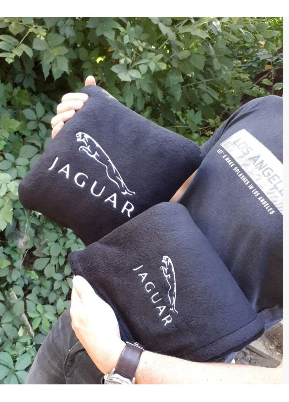 Автомобильный плед и подушка с вышивкой логотипа "JAGUAR" цвет No Brand (369717215)