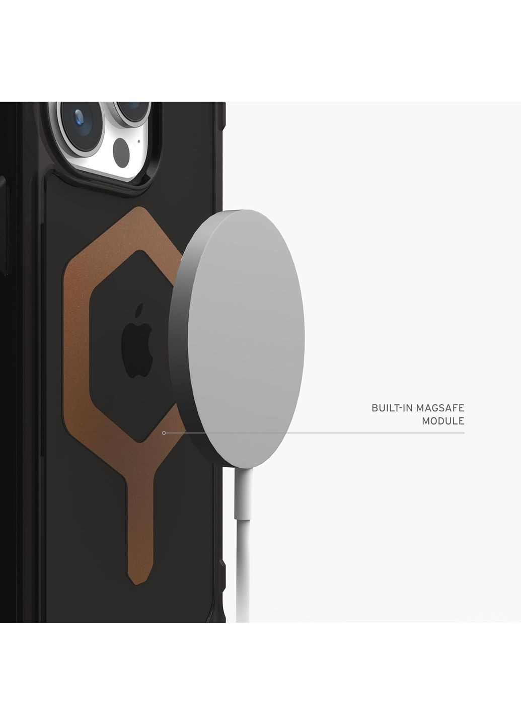 Чохол-накладка для Apple iPhone 15 Pro Max Plyo Magsafe Black/Bronze (114305114085) Urban Armor Gear (370620177)