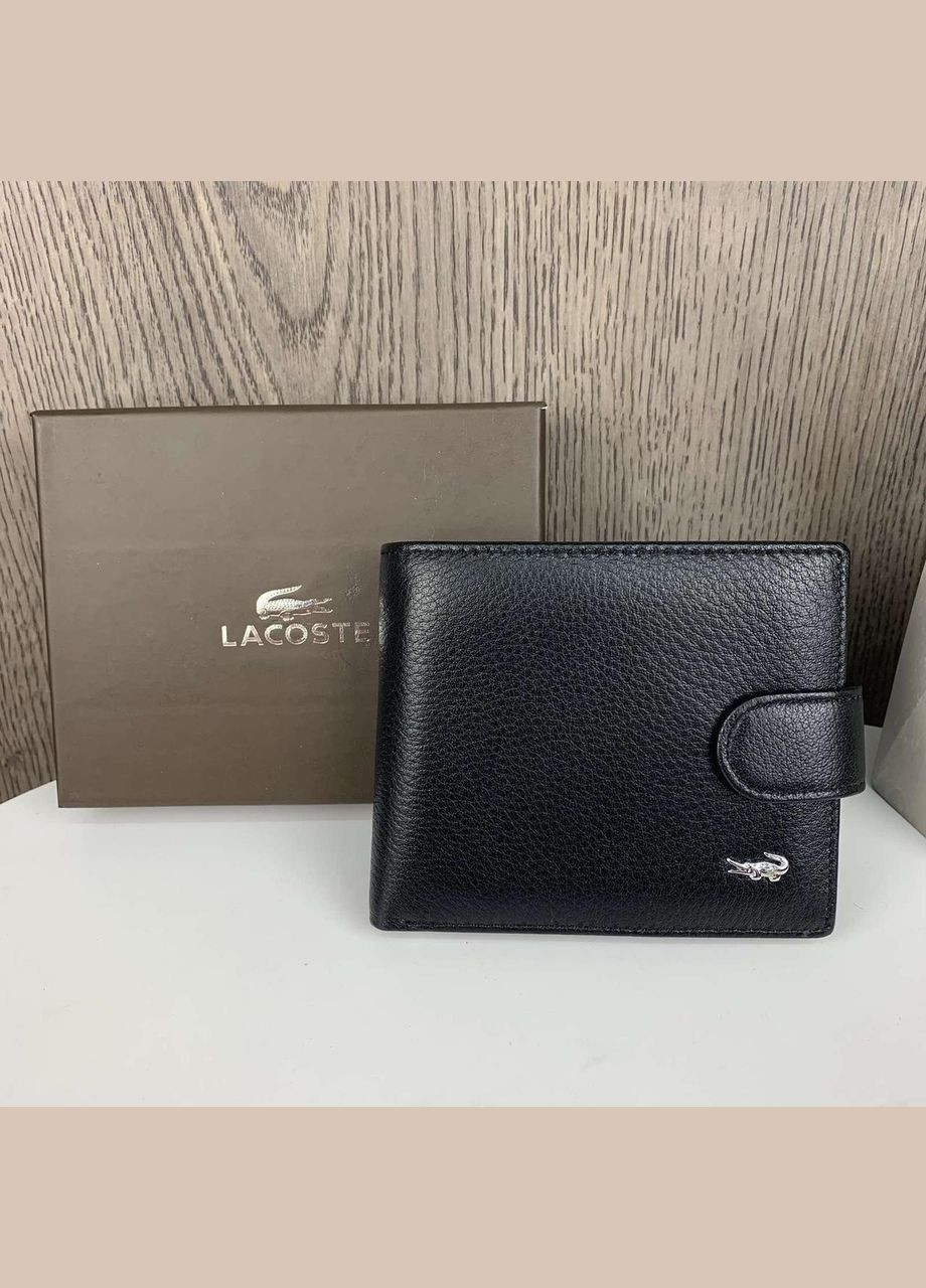 Кожаный мужской кошелек портмоне с зажимом люкс Лакоста Крокодил, мужское портмоне на кнопке Lacoste No Brand (334730003)