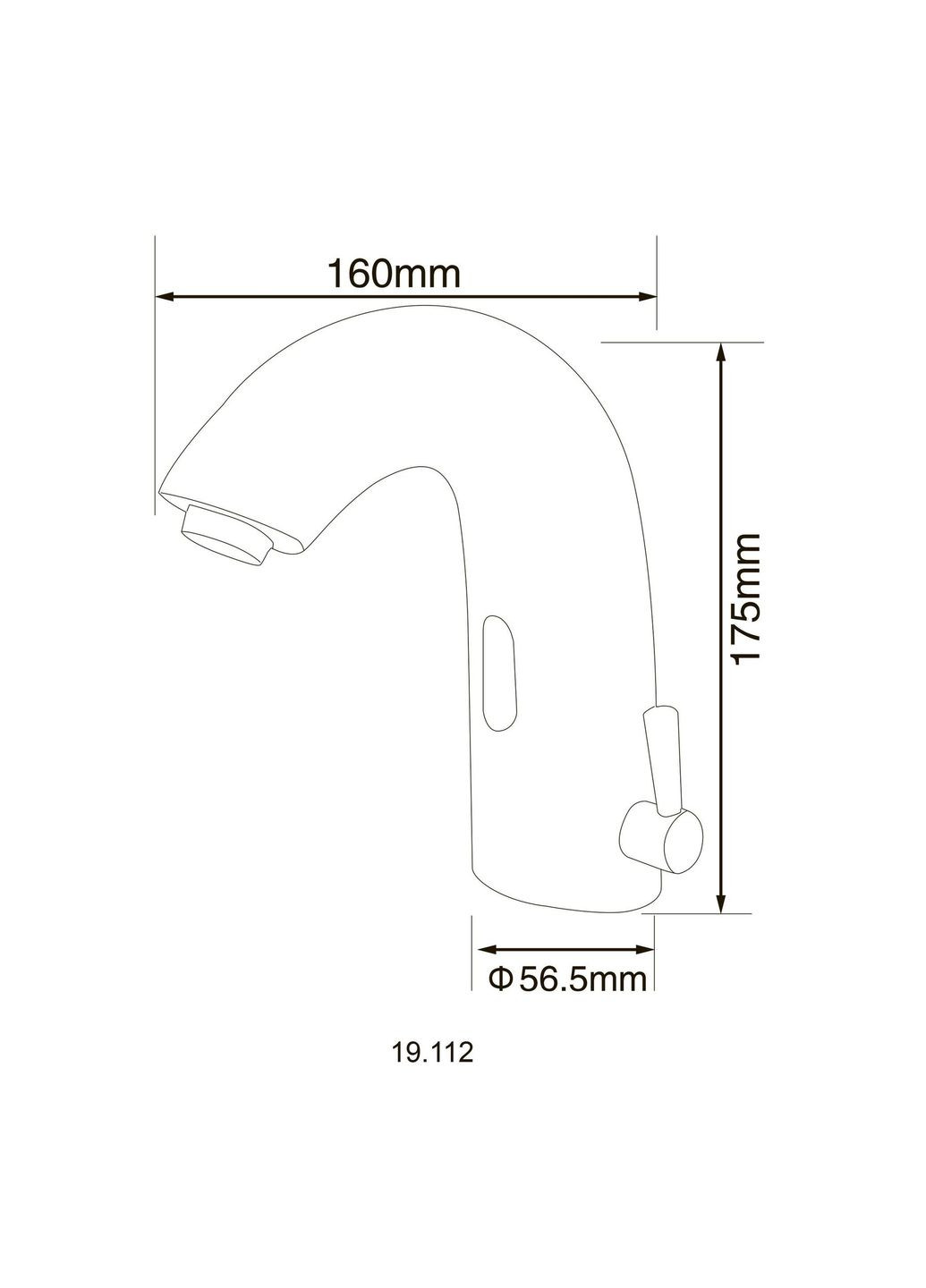 Змішувач сенсорний для умивальника 19.112-DC/AC (220V/6V) з трансформатором,латунний Hot/Cold HOTEC (338863828)