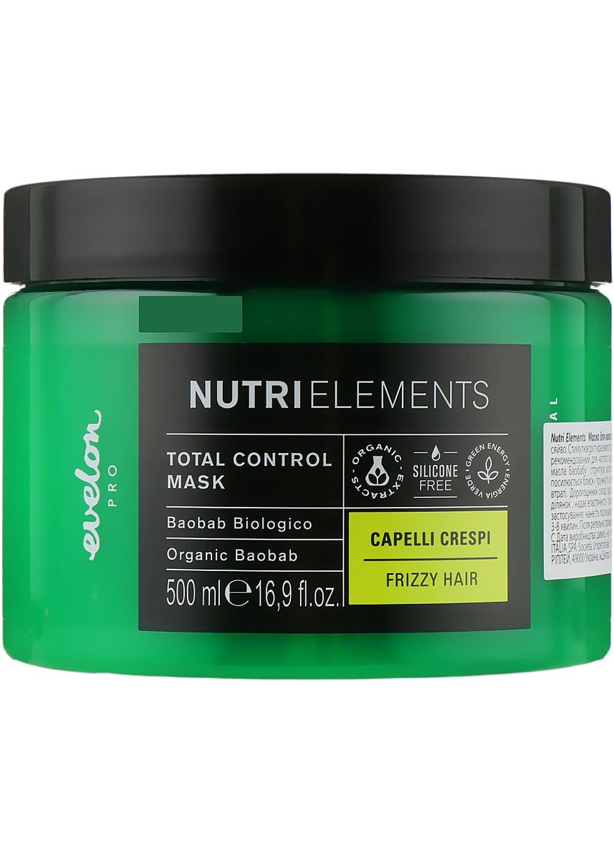 Маска для волосся Evelon Pro Nutri Elements Total Control Mask Organic Baobab 500ml (850198-93433) Parisienne Italia (368629398)