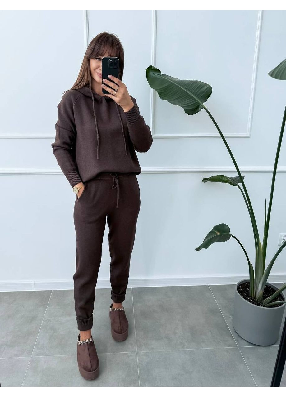 Костюм жіночий ангоровий штани і кофта з капюшоном No Brand (362114668)