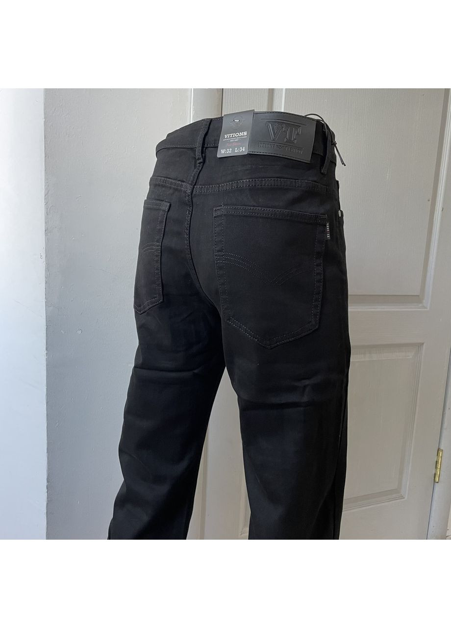 Джинси чоловічі класичні котон прямі 38 чорні No Brand (351481049)