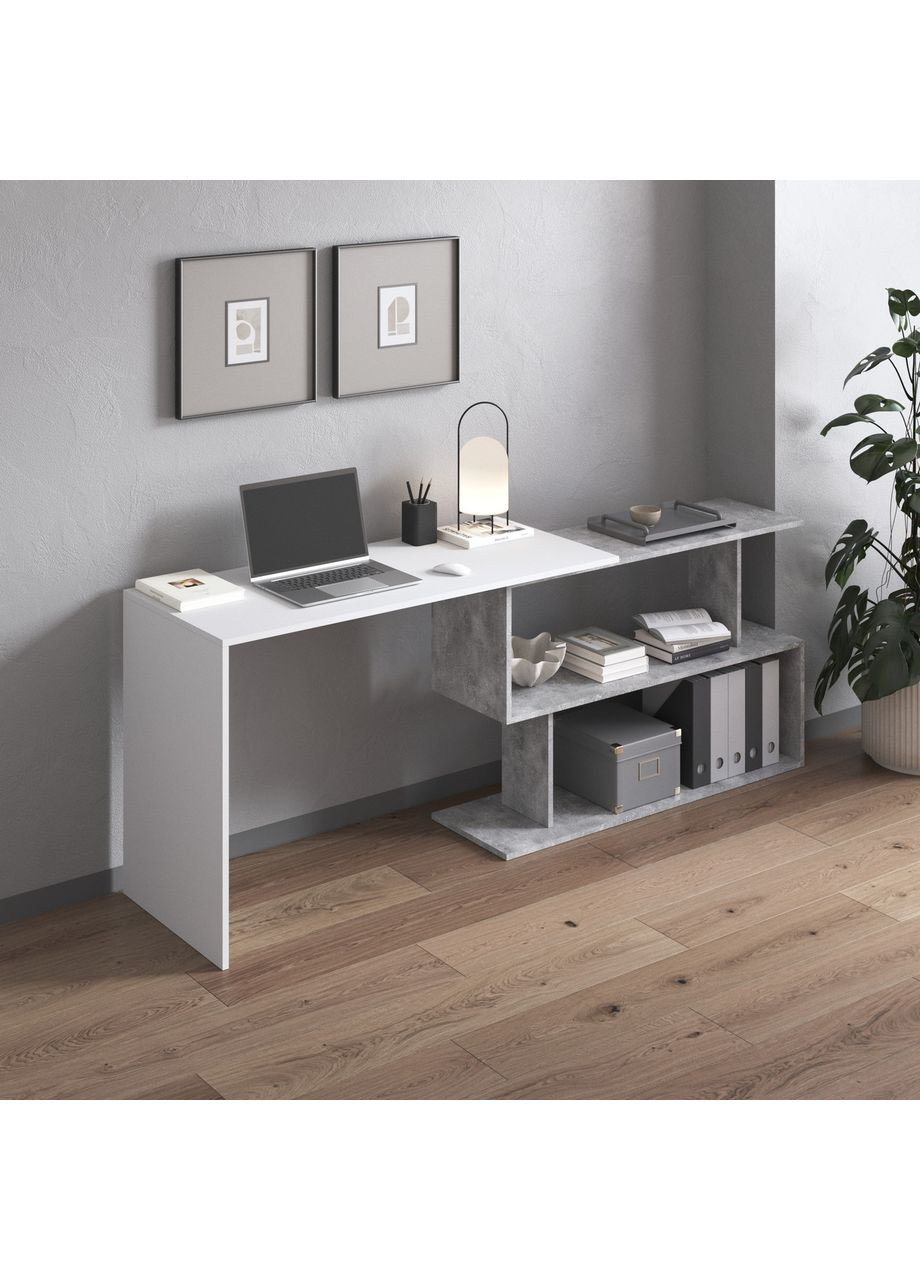 Стіл комп'ютерний поворотний письмовий стіл трансформер Бетон VAYS M-41 (373315078)