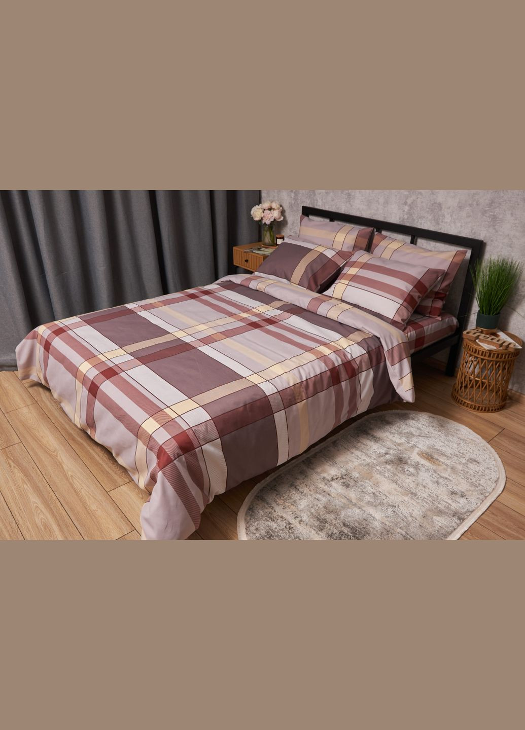 Комплект постельного белья Микросатин Premium «» семейный 143х210х2 наволочки 2х40х60 (MS-820005240) Moon&Star Moon Rock (296910212)