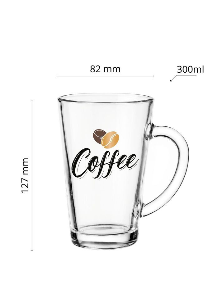 Чашка стеклянная прозрачная 300 мл 7159 No Brand (276533772)