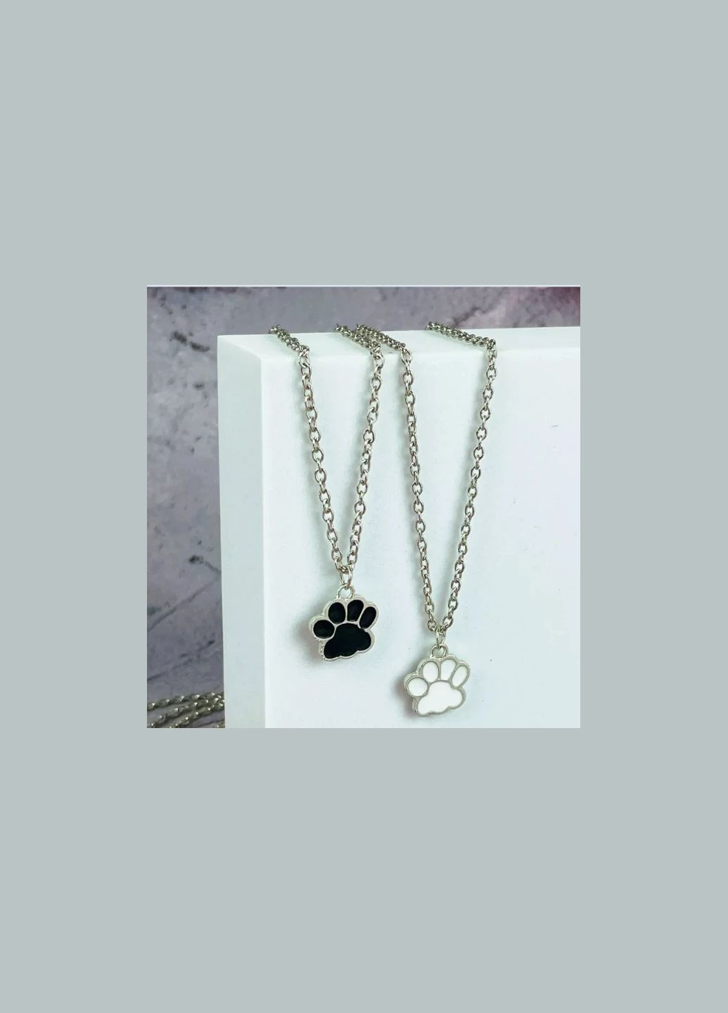 Парные цепочки с кулонами кавычки для друзей подруг влюбленных серебристый Fashion Jewerly No Brand (322931196)