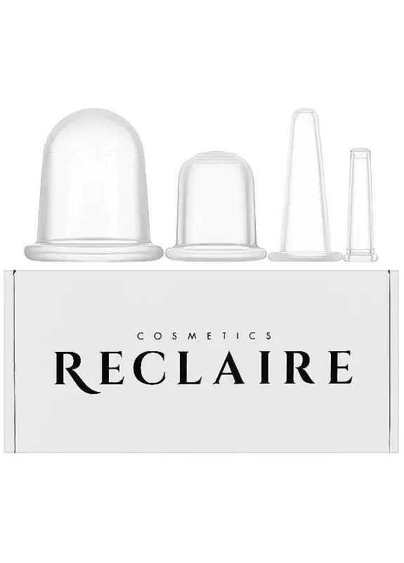 Набір вакуумних банок для моделювання контурів тіла та обличчя, 4 шт. 4шт (1243463-27062136) Reclaire cosmetics (368609750)