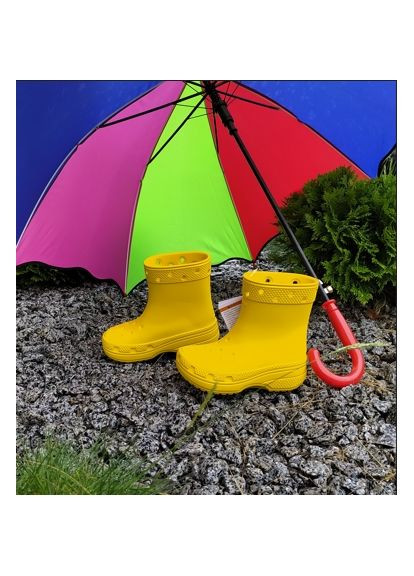 Дитячі гумові чоботи Classic Boot . Легкі, водонепроникні, комфортні. Веселі чобітки для дощу Crocs (361448056)
