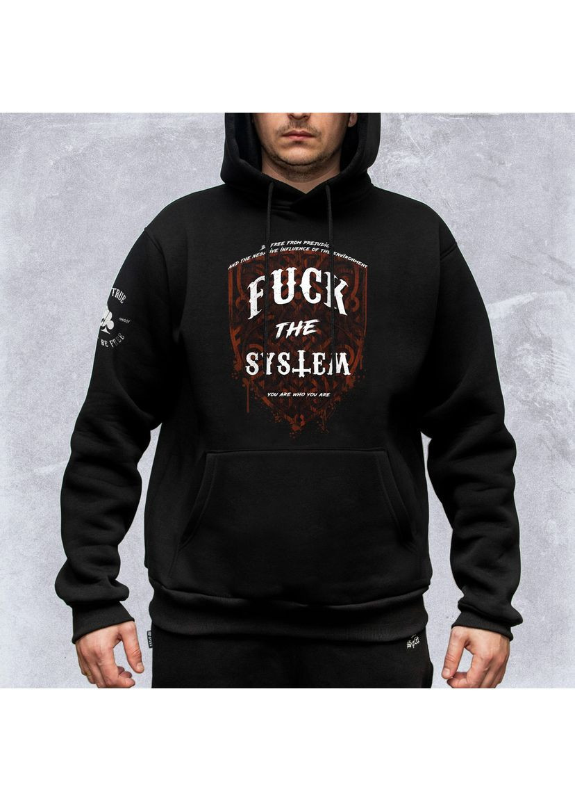 Худи мужское утепленное с принтом "FCK the SYSTEM" No Brand (363979540)