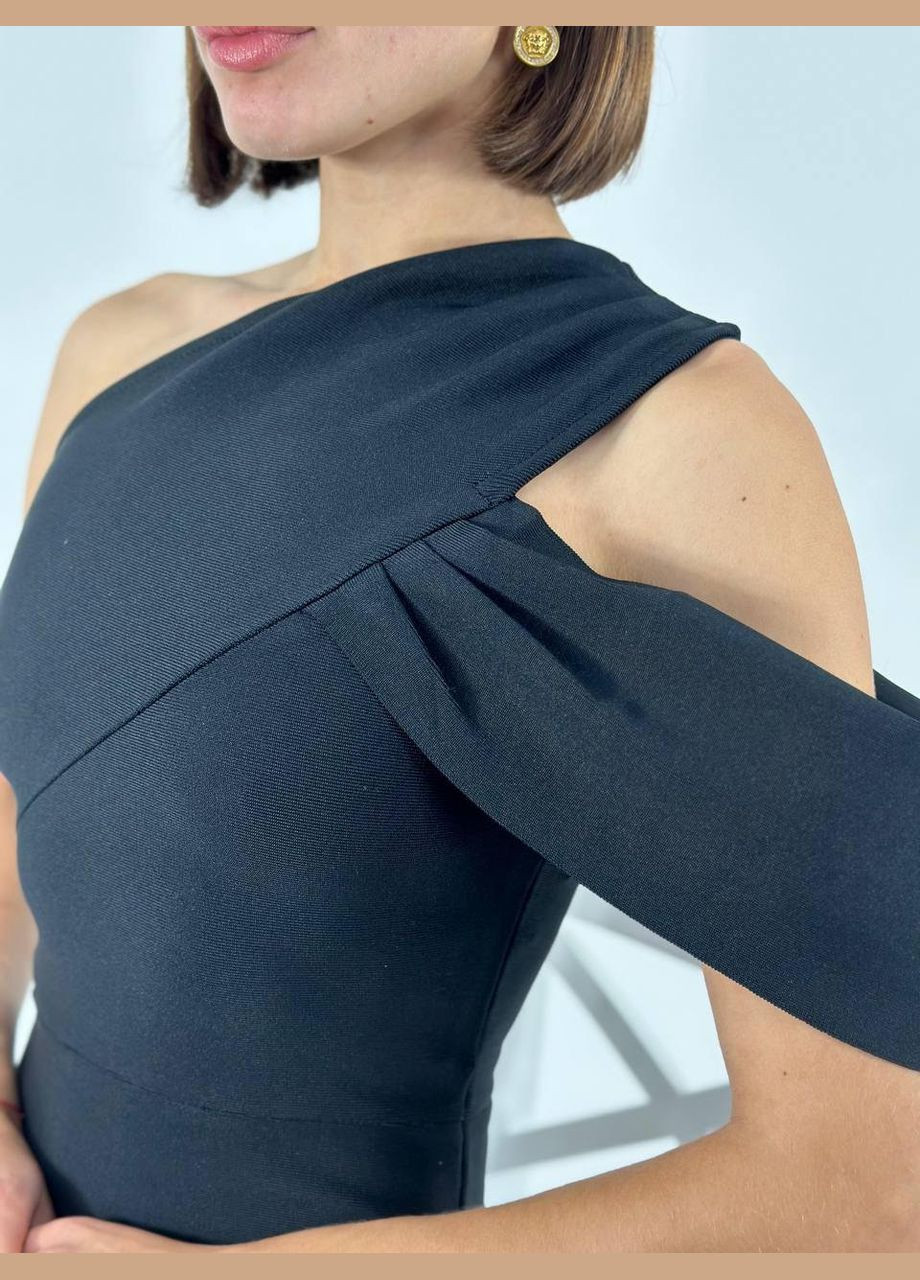 Чорна святковий, коктейльна, вечірня сукня F&P однотонна