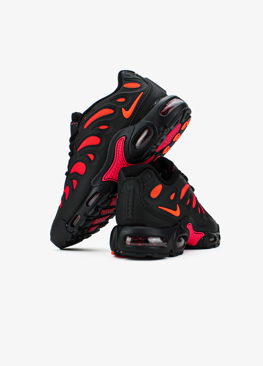 Червоні всесезон кросівки чоловічі і жіночі nike air max tn plus drift black dragon red | найк аір макс тн чорні червоні No Brand