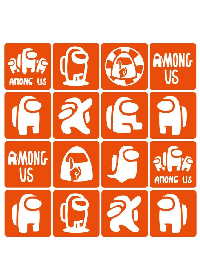 Набор трафаретов для био-тату "Among us" among_us_simple-16 No Brand (313287263)