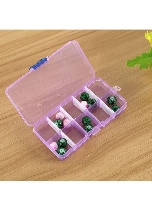 Коробка-органайзер на 10 осередків для рукоділля, декору, з кришкою (прозорий) China (366875145)