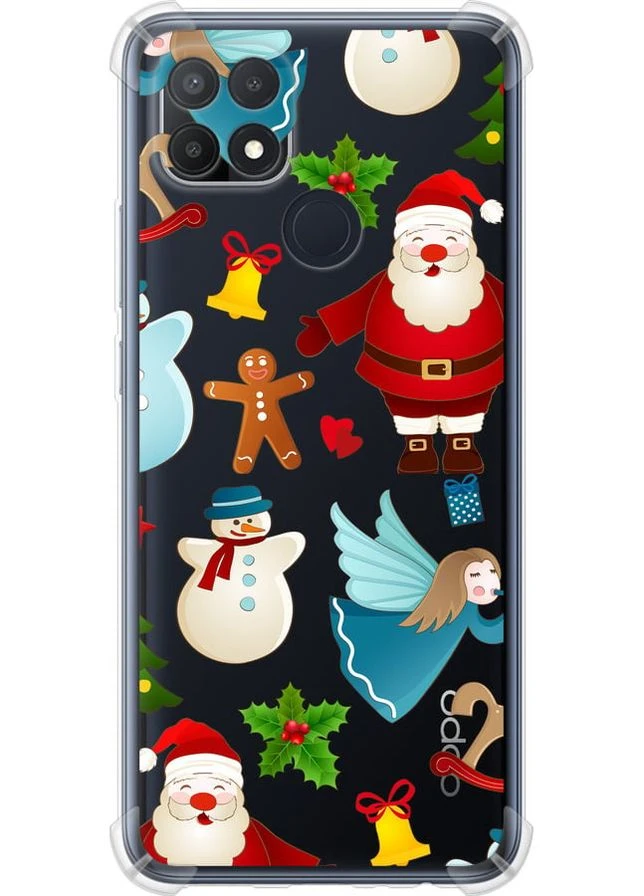 Силіконовий протиударний с посиленими кутами чохол 'Новорічний 1' для Endorphone Oppo A15s (315500969)