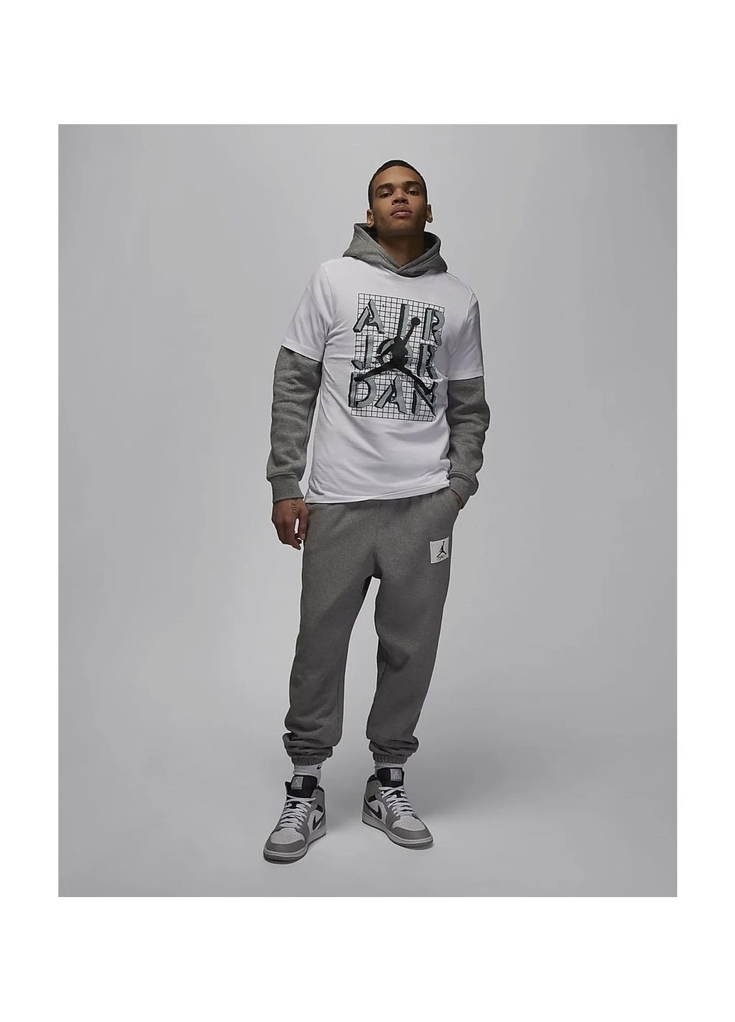 Біла футболка чоловіча t-shirt brand white Air Jordan