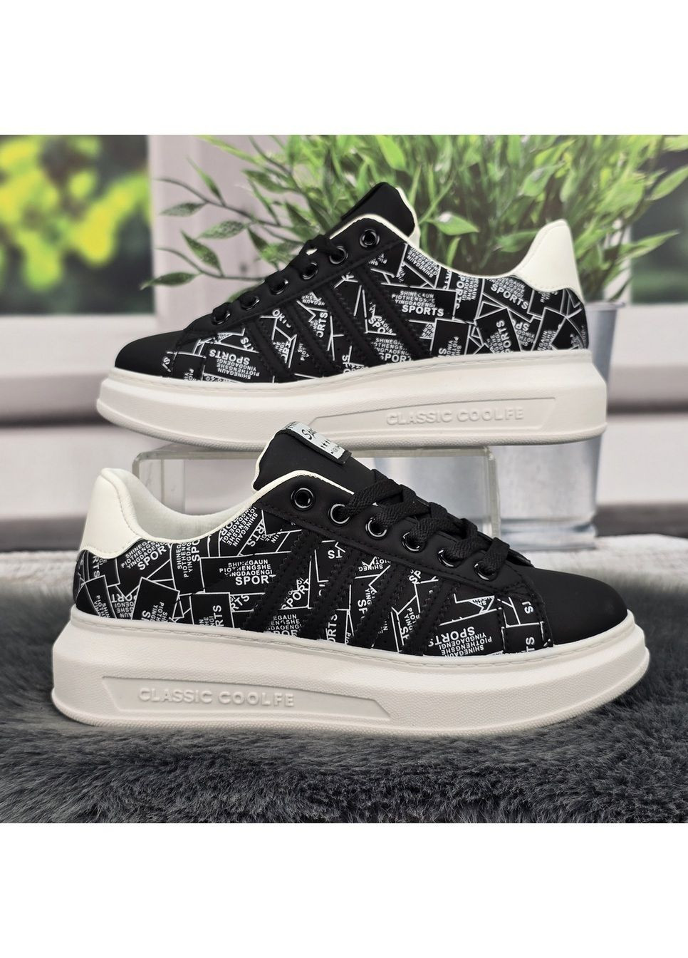 Кроссовки женские Wei Wei чёрно-белые демисезоны (347643712)