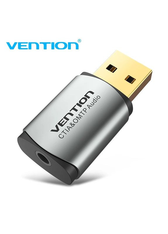 Зовнішня звукова карта USB 2 в 1 CDLH0, стереофонічна 2.1, з підтримкою OMTP & CTIA Vention (300523970)