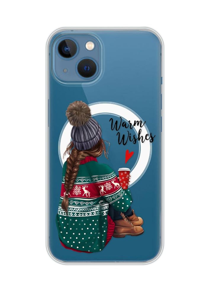 Магнитный чехол на iPhone 13 (6.1) с поддержкой MagSafe:: Девушка с кофе (принт 136) Creative (362964248)