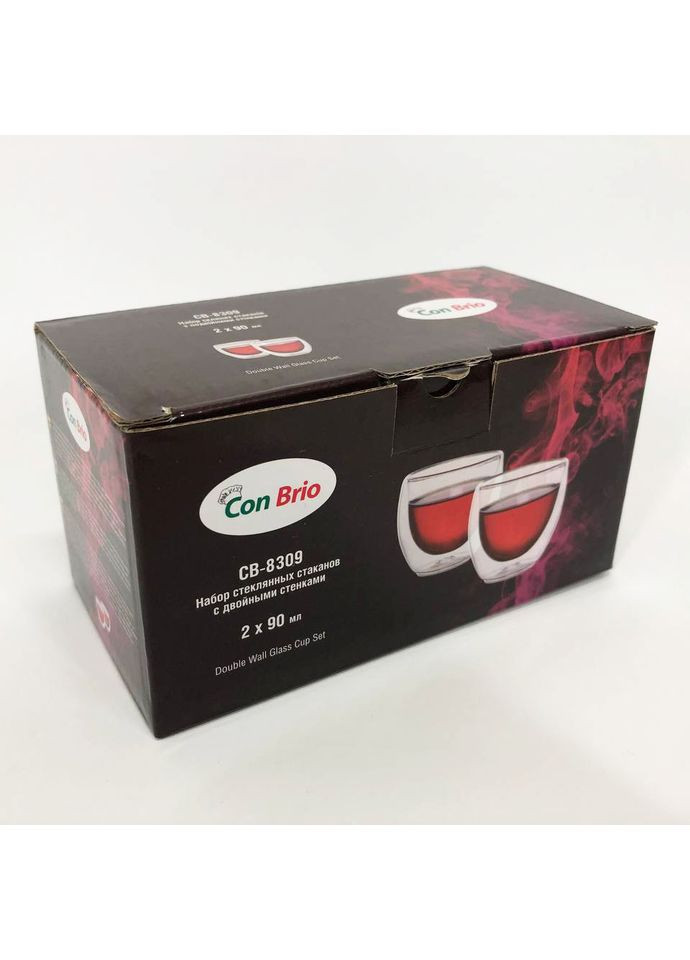 Кружка бонна с двойными стенками CB-8309-2 90 мл 2 шт, Стаканы и чашки с QV-655 Con Brio (352770576)