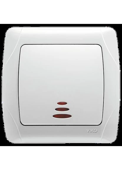 CARMEN Вимикач 1кл. білий з підсвіткою Viko (361150687)