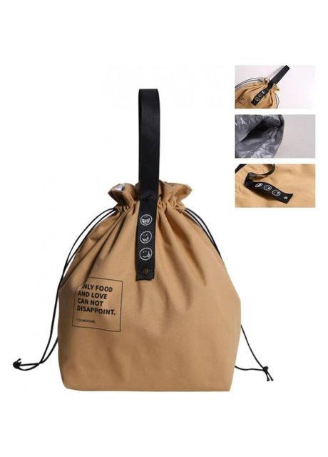 Термосумка шопер для їжі та напоїв, lunch bag Smile коричнева No Brand (299841486)